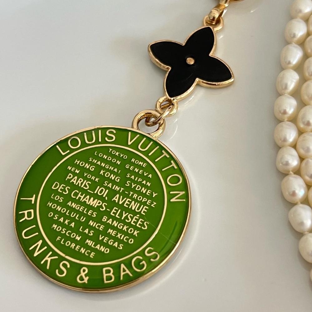 Upcycled LV Green Trunks & Bag Charm - Picture 4 of 4